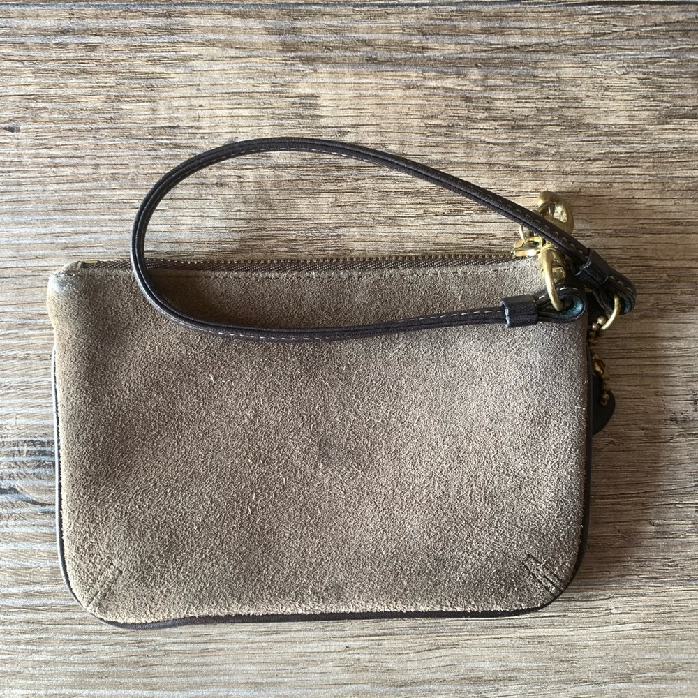 Tan Suede Wristlet